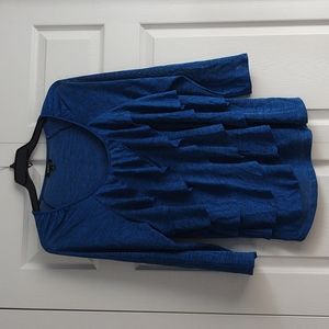 Elementz Woman - Blue and Black Ruffle Shirt - GUC - 1X